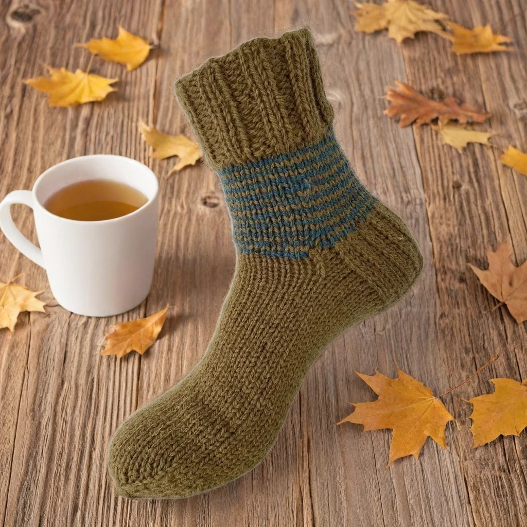 Hand Knit Women Wool Socks Bracken