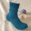 Hand Knit Women Wool Socks Dana Blue Turquoise Hand Knit Women Wool Socks Dana Blue Turquoise