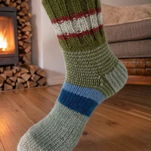 Hand Knit Women Wool Socks Multicolor