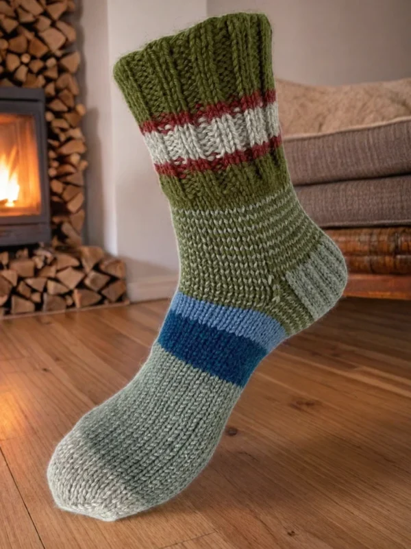 Hand Knit Women Wool Socks Multicolor2 Hand Knit Women Wool Socks Multicolor