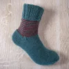 Hand Knit Women Wool Socks Sea Hand Knit Women Wool Socks Sea